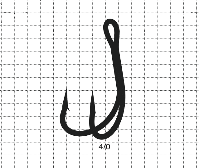Double Salmon Hook (1X) Size Chart