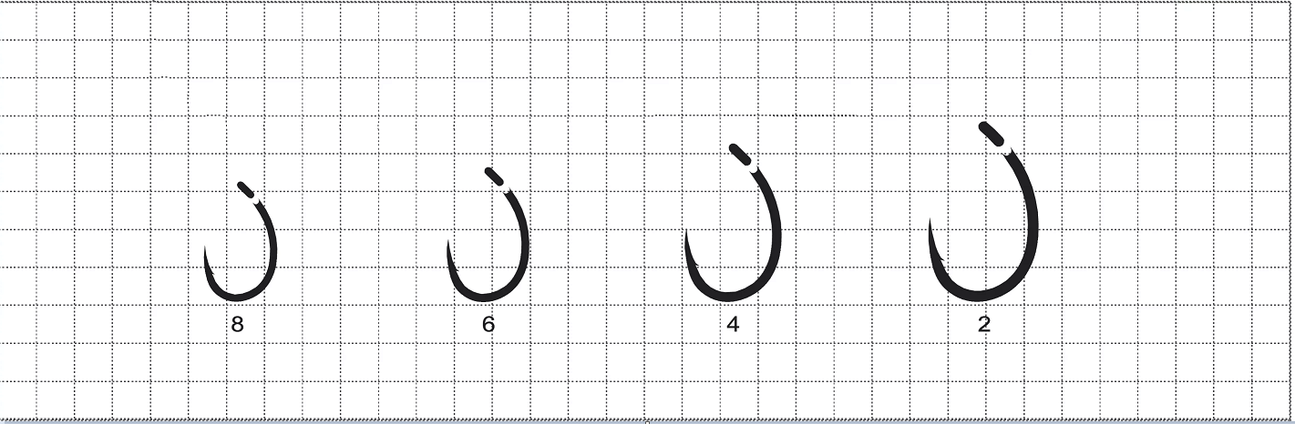 Carp Wide Gap Micro Barb Size Chart