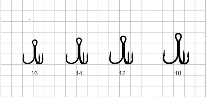 Tiny Treble Hook Size Images