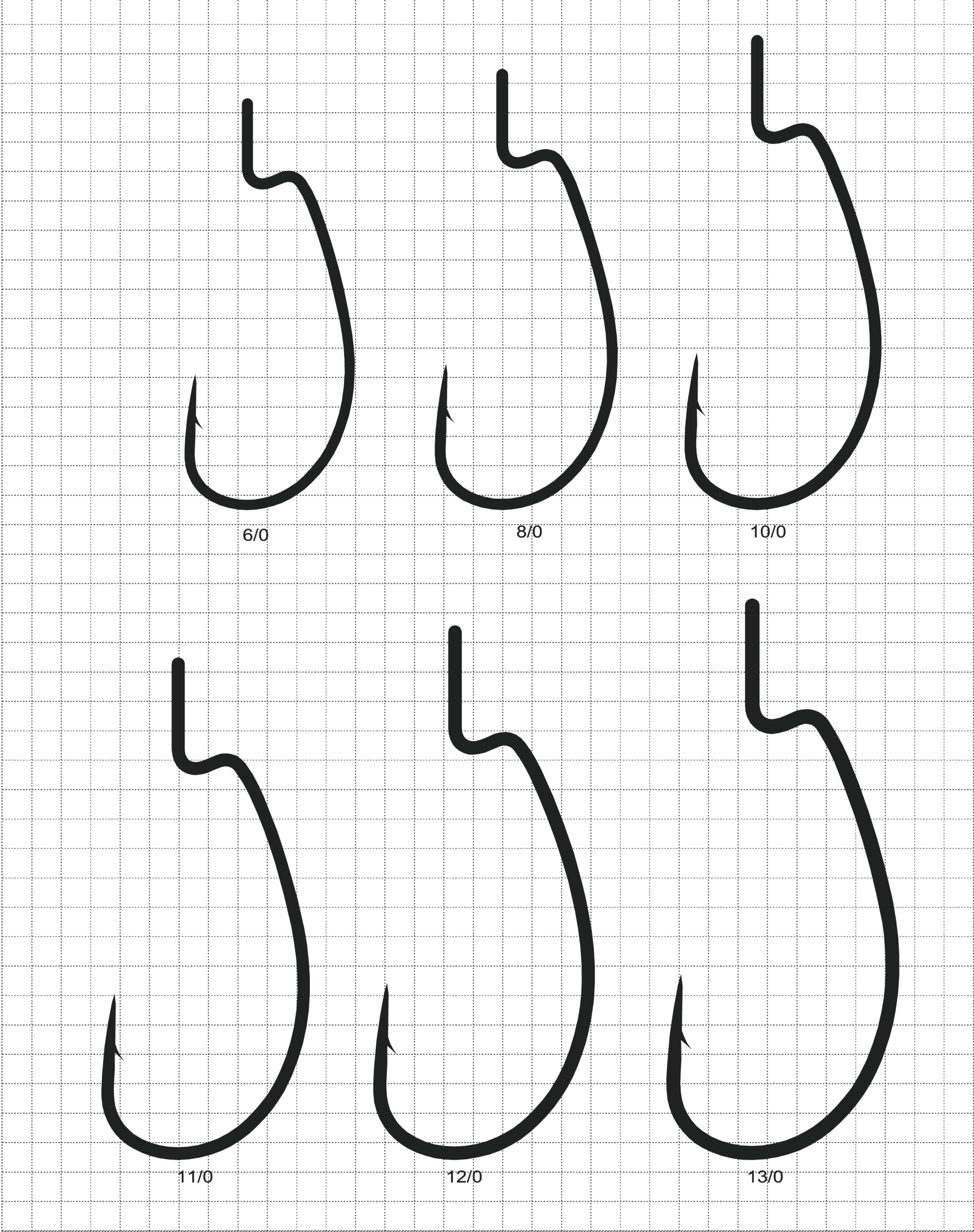 long shank ewg hook Size Chart