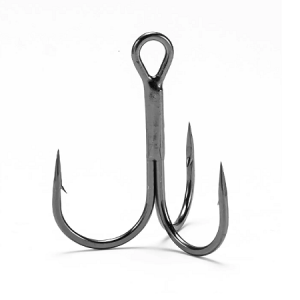 This image shows the main image of the Round Bend Treble Hook. It is a Treble Hook, Round Bend Treble Hook size 8#.